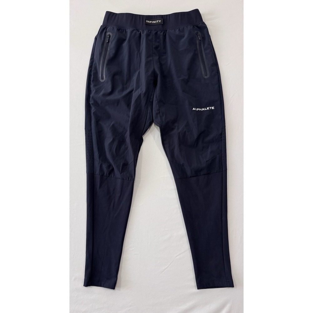 Alphalete Infinity Jogger Pants Men's Medium Navy Athletic Training Zip Pockets